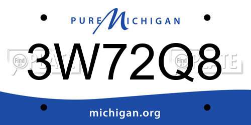 3W72Q8 Michigan License Plate