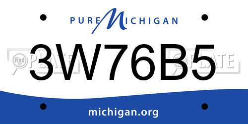 3W76B5 Michigan License Plate