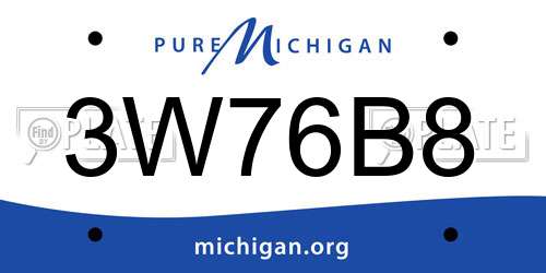 3W76B8 Michigan License Plate