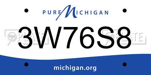 3W76S8 Michigan License Plate