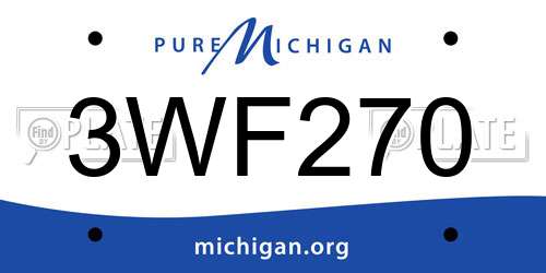 3WF270 Michigan License Plate
