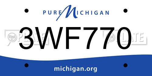 3WF770 Michigan License Plate