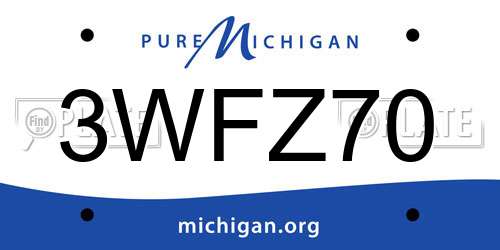 3WFZ70 Michigan License Plate