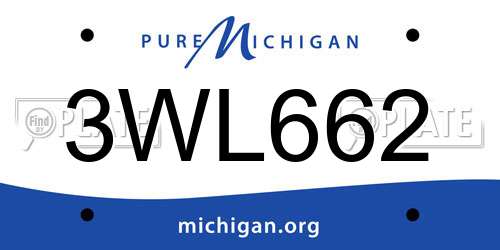 3WL662 Michigan License Plate