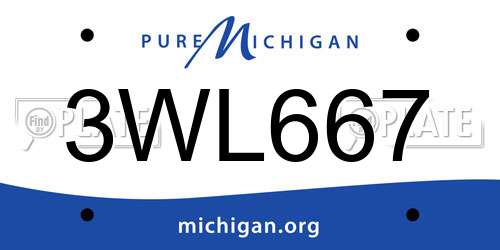 3WL667 Michigan License Plate