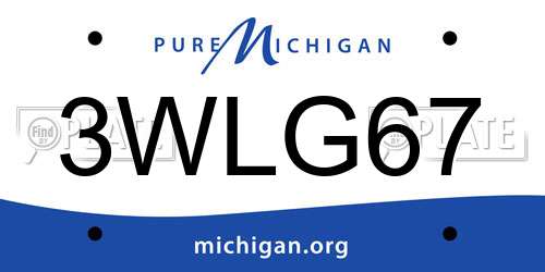 3WLG67 Michigan License Plate
