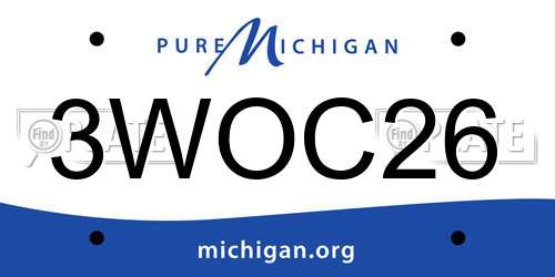 3WOC26 Michigan License Plate