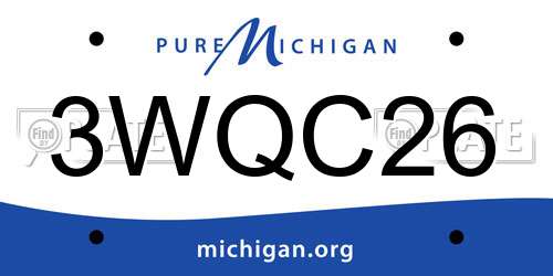 3WQC26 Michigan License Plate
