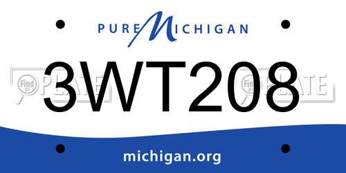 3WT208 Michigan License Plate