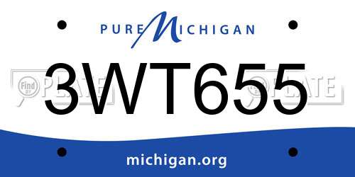 3WT655 Michigan License Plate