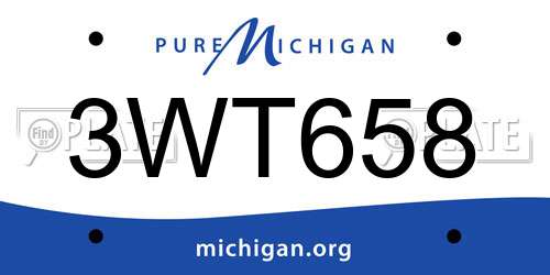 3WT658 Michigan License Plate