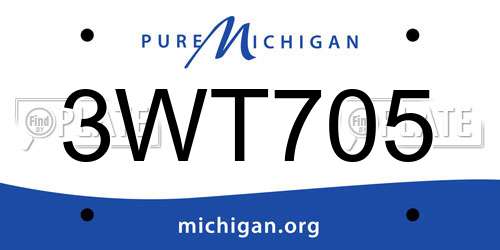 3WT705 Michigan License Plate