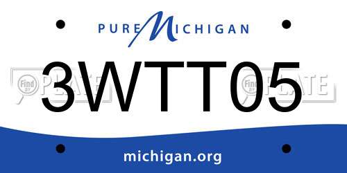 3WTT05 Michigan License Plate