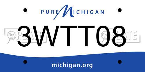 3WTT08 Michigan License Plate