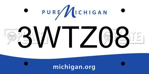 3WTZ08 Michigan License Plate