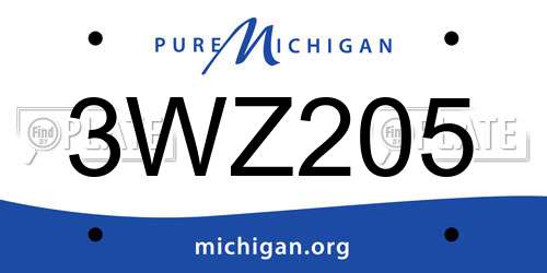 3WZ205 Michigan License Plate