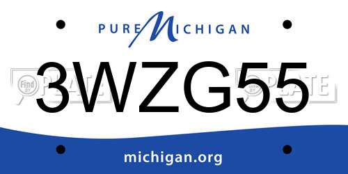 3WZG55 Michigan License Plate