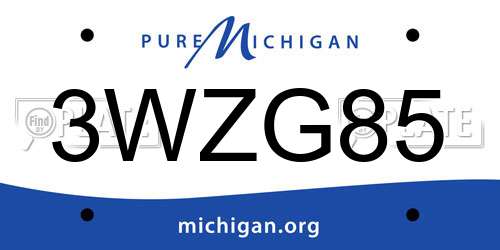 3WZG85 Michigan License Plate