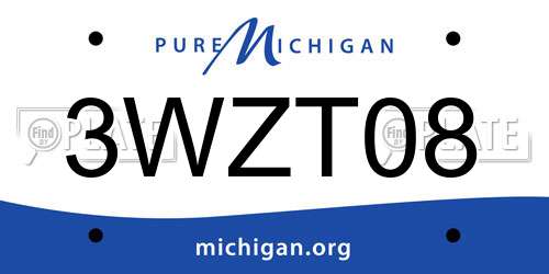 3WZT08 Michigan License Plate