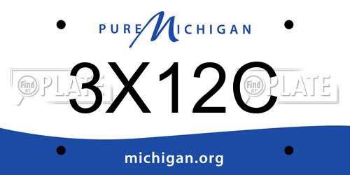 3X12C Michigan License Plate