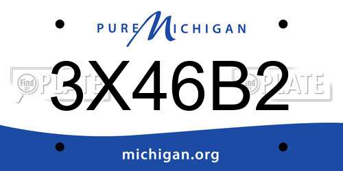 3X46B2 Michigan License Plate