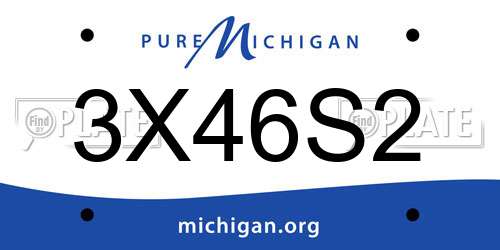 3X46S2 Michigan License Plate
