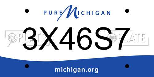 3X46S7 Michigan License Plate