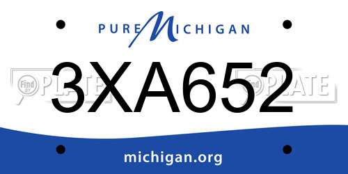 3XA652 Michigan License Plate
