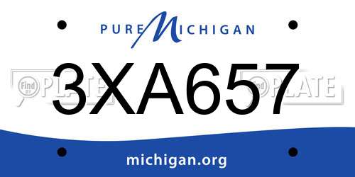3XA657 Michigan License Plate