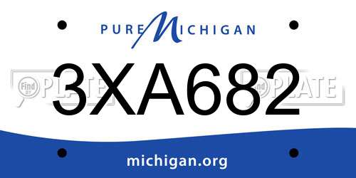3XA682 Michigan License Plate