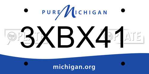 3XBX41 Michigan License Plate