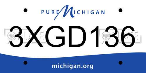 3XGD136 Michigan License Plate