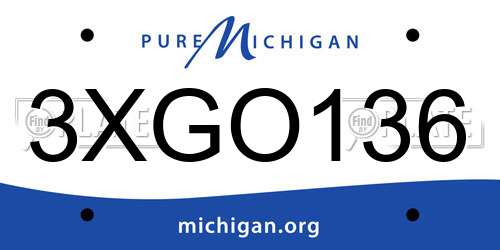 3XGO136 Michigan License Plate