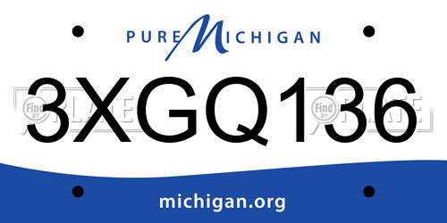 3XGQ136 Michigan License Plate