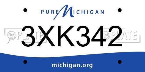3XK342 Michigan License Plate