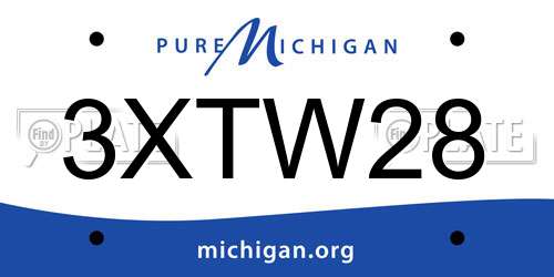 3XTW28 Michigan License Plate