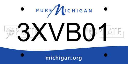 3XVB01 Michigan License Plate