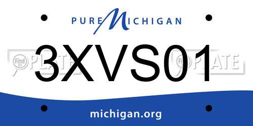 3XVS01 Michigan License Plate