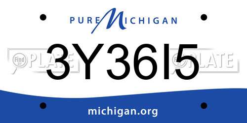3Y36I5 Michigan License Plate