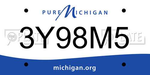 3Y98M5 Michigan License Plate