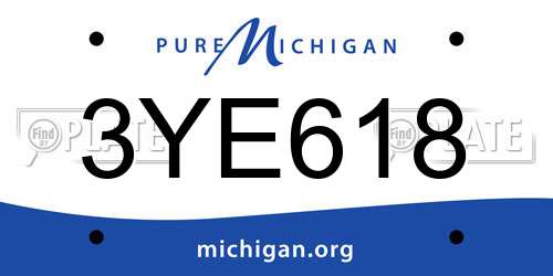 3YE618 Michigan License Plate