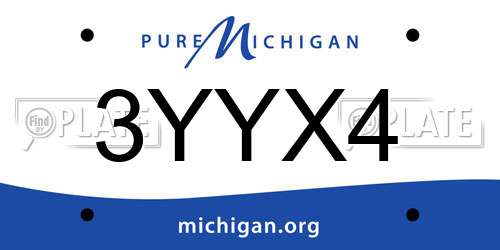 3YYX4 Michigan License Plate