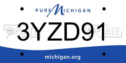 3YZD91 Michigan License Plate