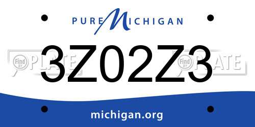 3Z02Z3 Michigan License Plate
