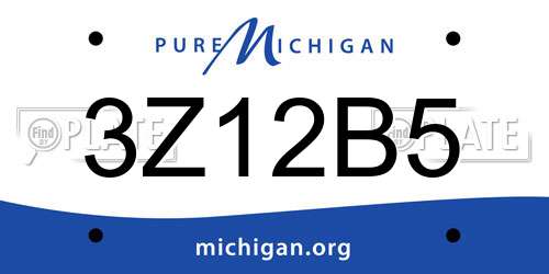 3Z12B5 Michigan License Plate