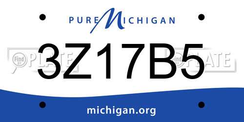 3Z17B5 Michigan License Plate