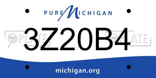 3Z20B4 Michigan License Plate