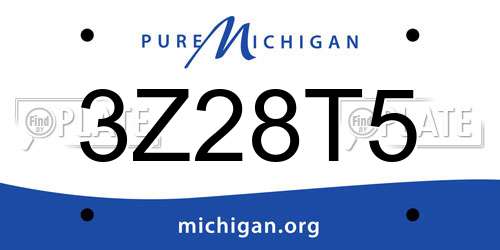 3Z28T5 Michigan License Plate