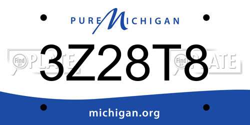 3Z28T8 Michigan License Plate