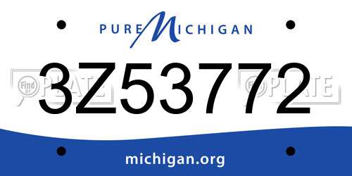 3Z53772 Michigan License Plate